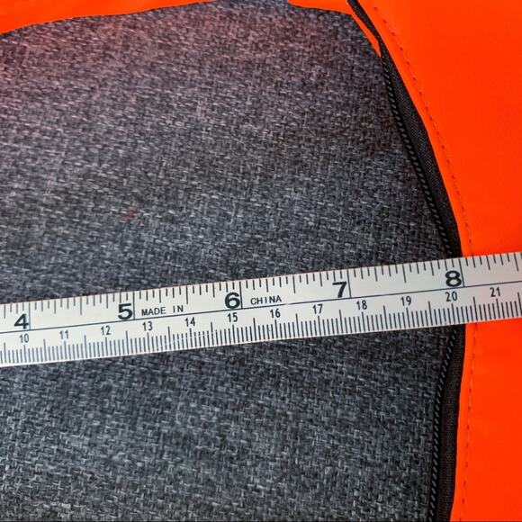 NEW Fluorescent Orange Nylon Mini Bag Hobo Shoulder Neon Purse - Picture 9 of 9